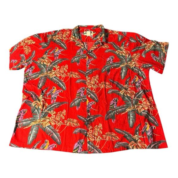 Vintage Paradise Found Magnum PI Hawaiian Shirt 3XL Purple Parrots Vacation - Picture 1 of 5